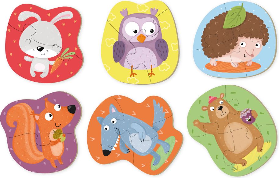 DODO Puzzle 2-3-4 dílků, balení 2 kusů Ovoce a zelenina a Domácí zvířátka, 18m+ - obrázek 4