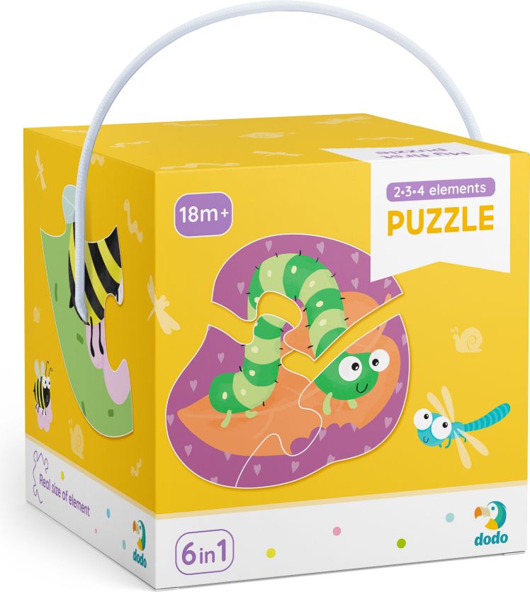 DODO Puzzle 2-3-4 dílků, balení 2 kusů Ovoce a zelenina a Domácí zvířátka, 18m+ - obrázek 5