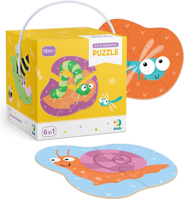 DODO Puzzle 2-3-4 dílků, balení 2 kusů Ovoce a zelenina a Domácí zvířátka, 18m+ - obrázek 6