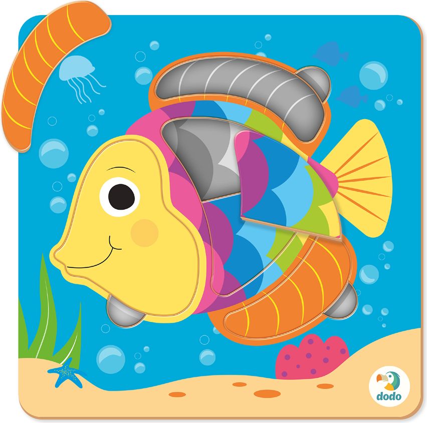 DODO Puzzle vkládácí mix 4 kusy (Včelka, Žába, Rybka, Beruška), 18m+ - obrázek 4