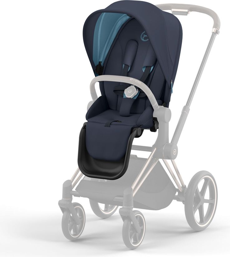 CYBEX Kočárek Priam 4.0 Chrome Brown, seat pack, lux carry cot Nautical Blue - obrázek 2