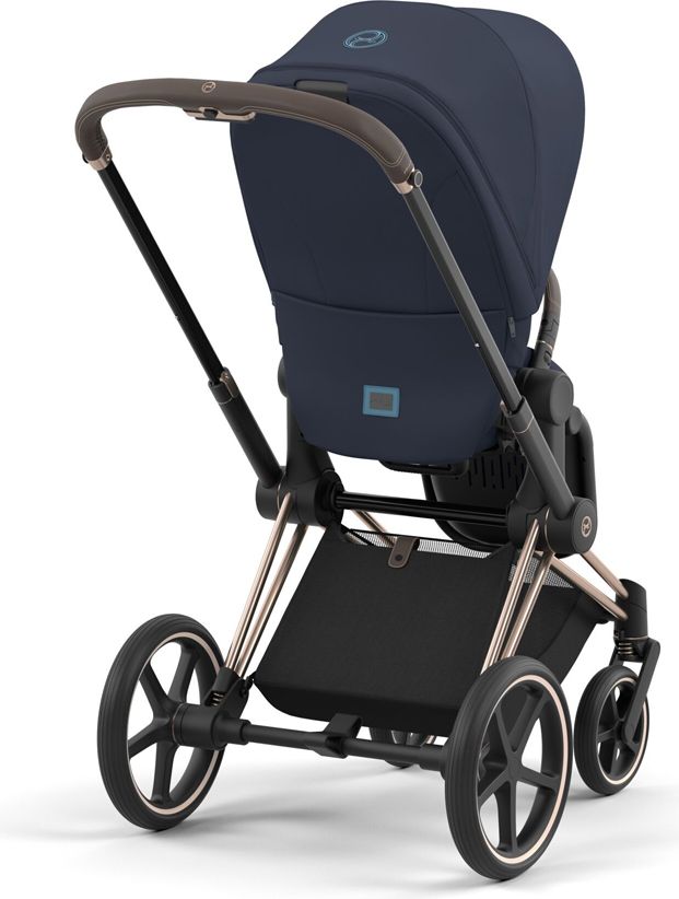 CYBEX Kočárek Priam 4.0 Chrome Brown, seat pack, lux carry cot Nautical Blue - obrázek 3