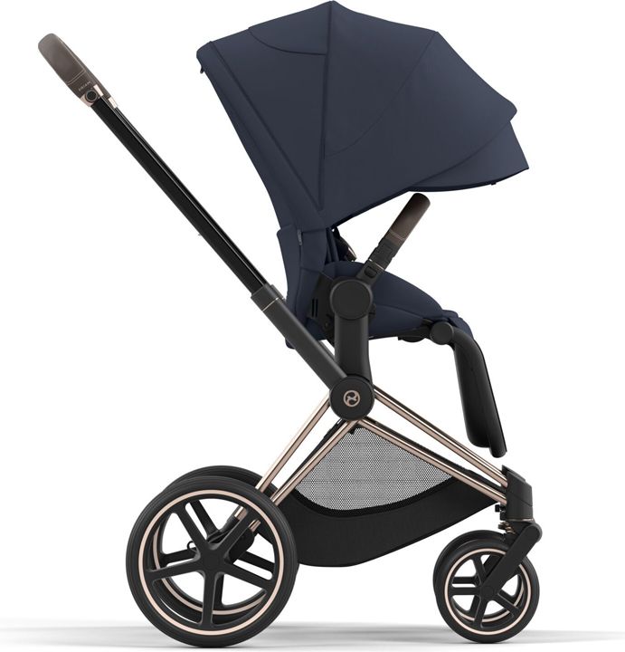 CYBEX Kočárek Priam 4.0 Chrome Brown, seat pack, lux carry cot Nautical Blue - obrázek 6