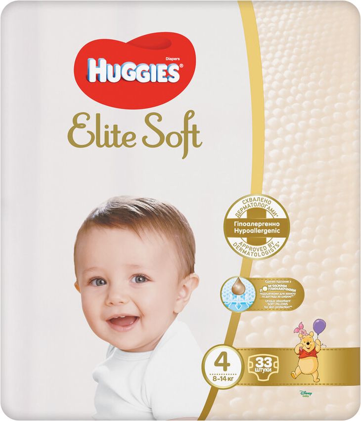 HUGGIES Elite Soft 4 8-14kg 33ks - obrázek 1