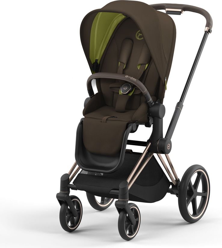CYBEX Kočárek Priam 4.0 Chrome Brown, seat pack, lux carry cot Khaki Green - obrázek 4
