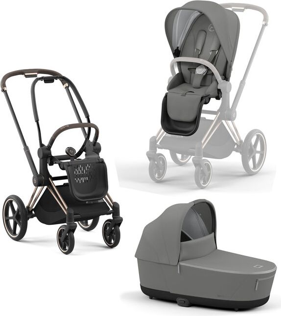 CYBEX Kočárek Priam 4.0 Rosegold, seat pack, lux carry cot Soho Grey - obrázek 1