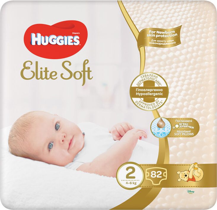 HUGGIES® Pleny jednorázové Elite Soft vel. 2 82 ks - obrázek 1