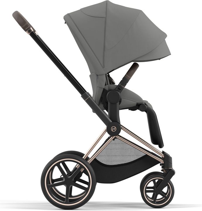 CYBEX Kočárek Priam 4.0 Chrome Brown, seat pack, lux carry cot Soho Grey - obrázek 5