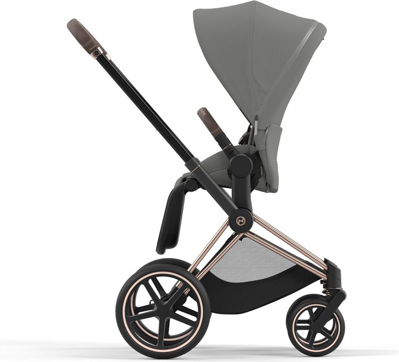 CYBEX Kočárek Priam 4.0 Chrome Brown, seat pack, lux carry cot Soho Grey - obrázek 6