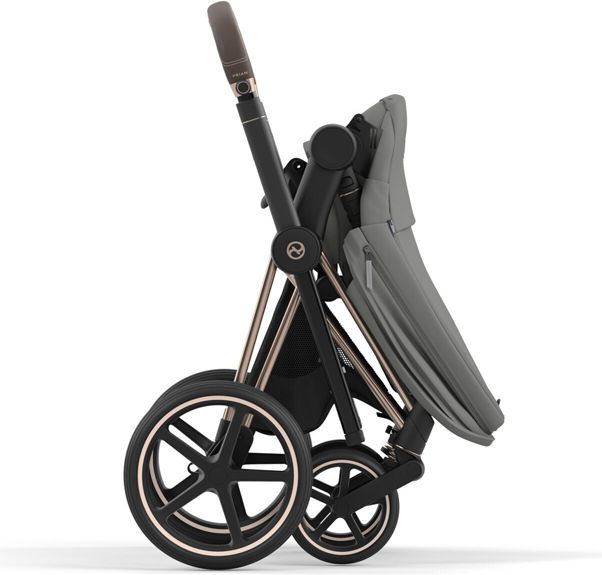 CYBEX Kočárek Priam 4.0 Chrome Brown, seat pack, lux carry cot Soho Grey - obrázek 8