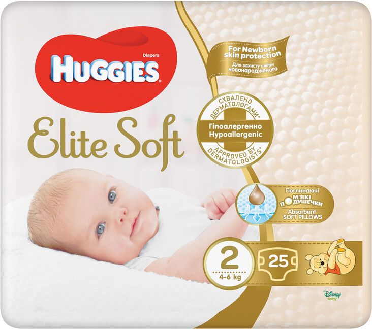 Huggies Elite Soft 2 pro děti 4-6 kg 25 ks - obrázek 1