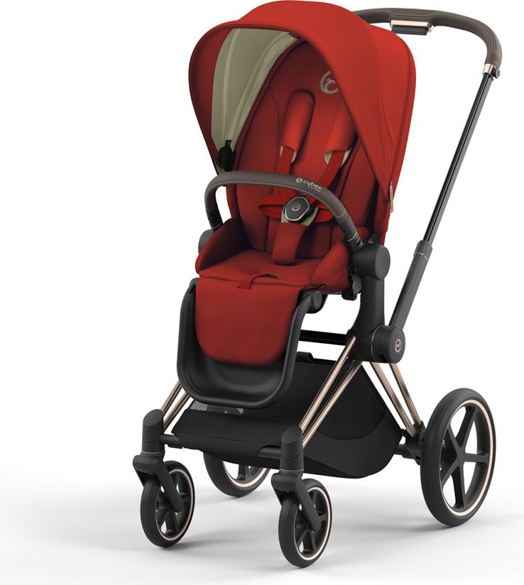 CYBEX Kočárek Priam 4.0 Chrome Brown, seat pack, lux carry cot Autumn Gold - obrázek 3