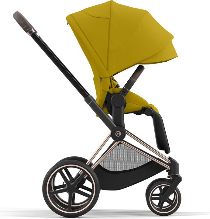 CYBEX Kočárek Priam 4.0 Chrome Black, seat pack, lux carry cot Mustard Yellow - obrázek 5