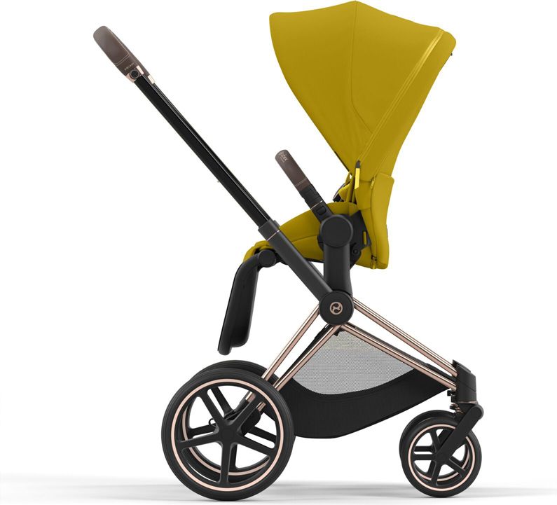 CYBEX Kočárek Priam 4.0 Chrome Black, seat pack, lux carry cot Mustard Yellow - obrázek 6