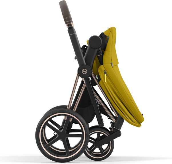 CYBEX Kočárek Priam 4.0 Chrome Black, seat pack, lux carry cot Mustard Yellow - obrázek 8