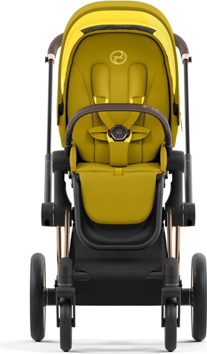 CYBEX Kočárek Priam 4.0 Chrome Brown, seat pack, lux carry cot Mustard Yellow - obrázek 4