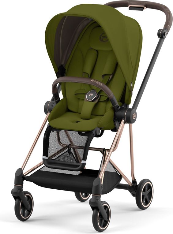 CYBEX Kočárek Mios 3.0 Chrome Black, seat pack, lux carry cot Khaki Green - obrázek 3