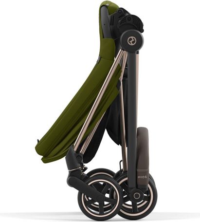 CYBEX Kočárek Mios 3.0 Chrome Black, seat pack, lux carry cot Khaki Green - obrázek 9