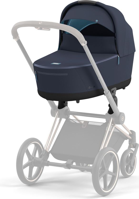 CYBEX Kočárek Priam 4.0 Chrome Black, seat pack, lux carry cot Nautical Blue - obrázek 10