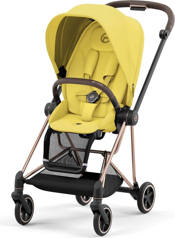 CYBEX Kočárek Mios 3.0 Chrome Brown, seat pack, lux carry cot Mustard Yellow - obrázek 3
