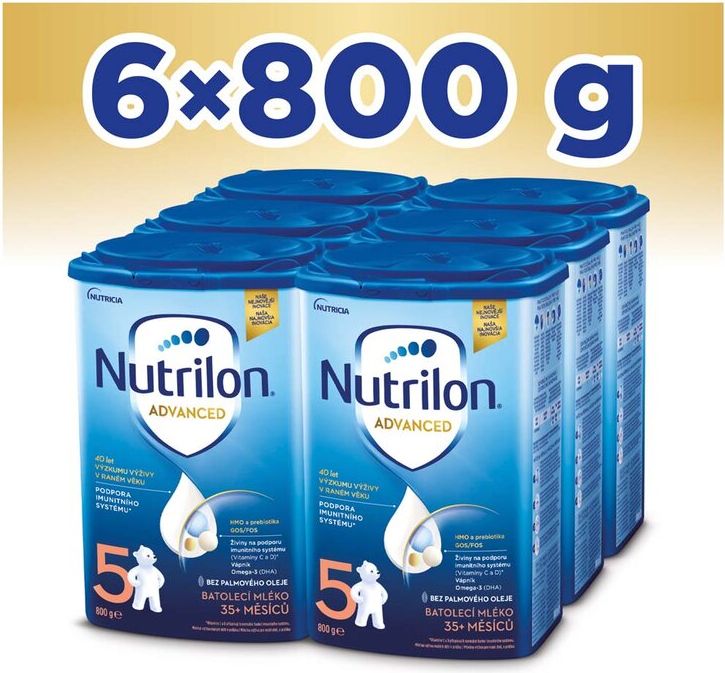 6x NUTRILON 5 Mléko batolecí 800 g, 35+ - obrázek 1