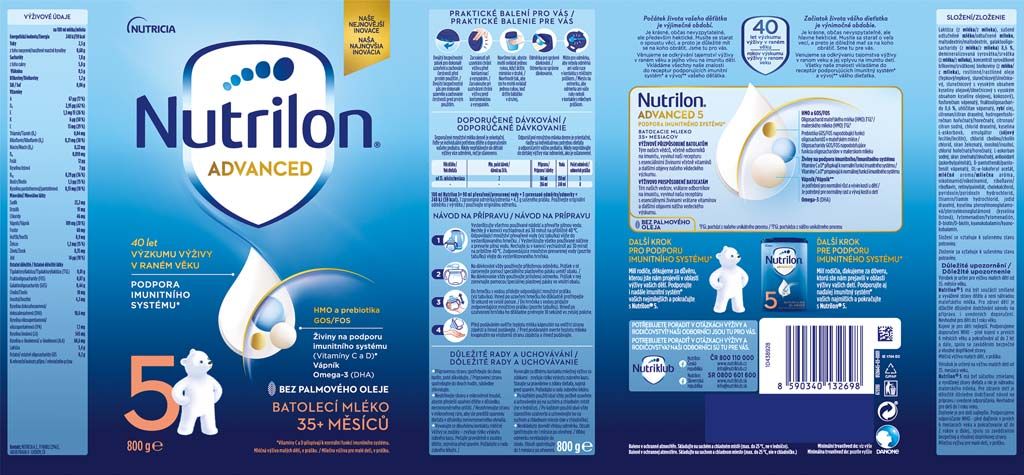 6x NUTRILON 5 Mléko batolecí 800 g, 35+ - obrázek 4