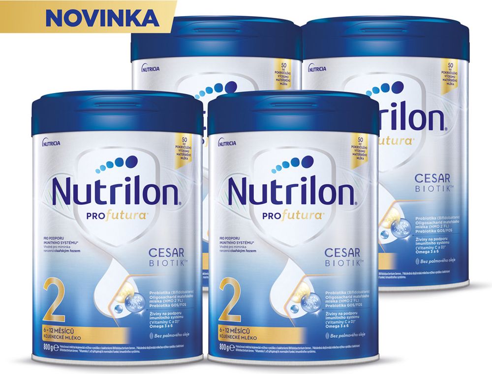 4x NUTRILON Profutura CESARBIOTIK 2 kojenecké mléko 800 g - obrázek 2