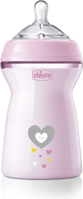 Chicco kojenecká láhev Natural Feeling růžová 330ml - obrázek 1