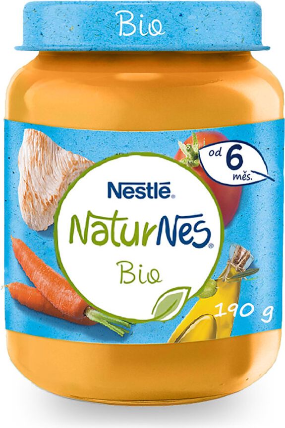 NESTLÉ NaturNes BIO dětský příkrm mrkev, rajčata s krůtím masem 190 g, 6+ - obrázek 1