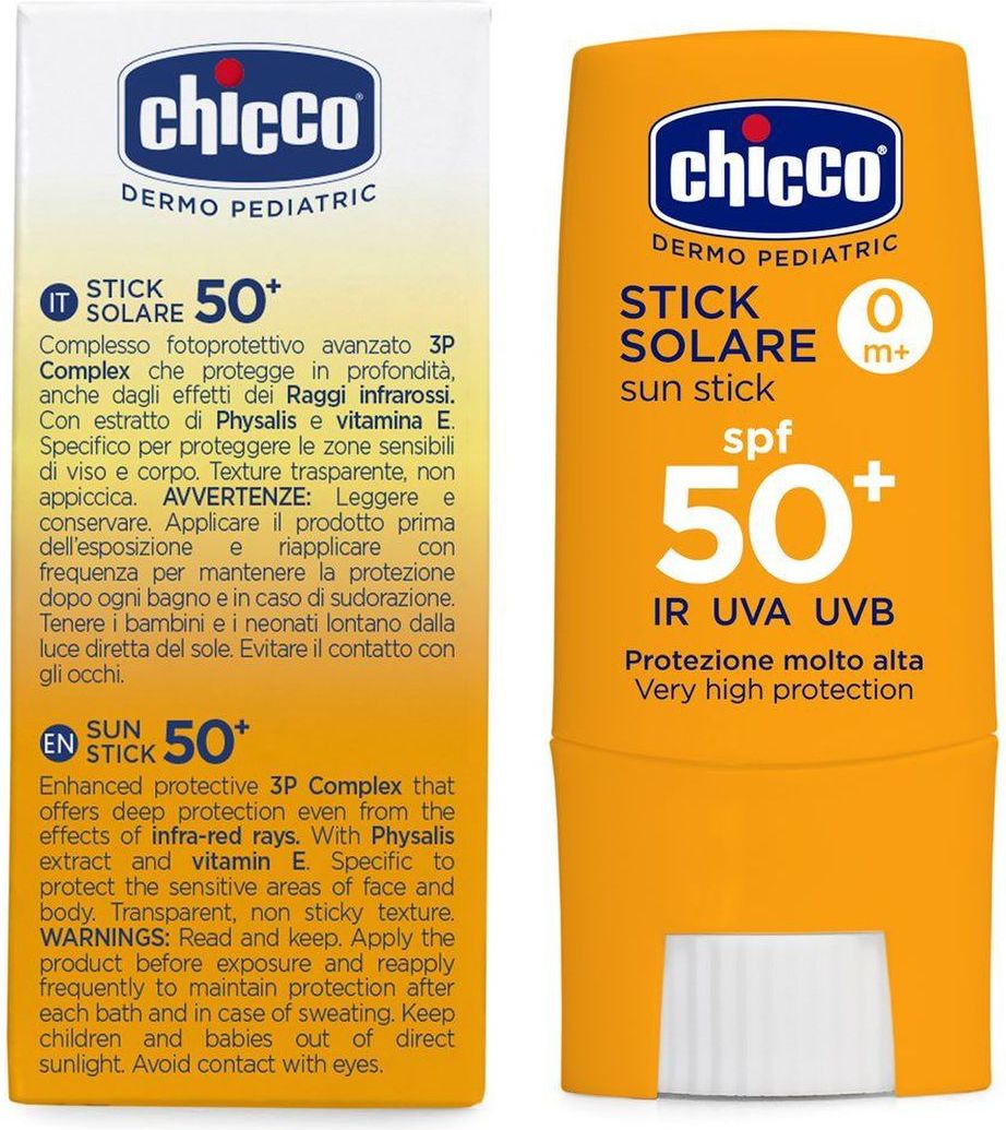Chicco dětská tyčinka na opalování na obličej a citlivá místa SPF50+ 9 ml - obrázek 3