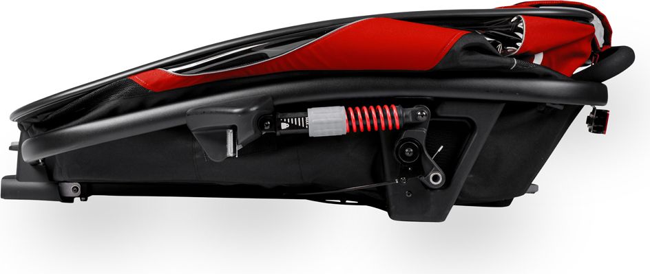 HAMAX Outback One - jednomístný vozík za kolo vč. ramena + kočárkový set - Red/Black, polohovací - obrázek 2