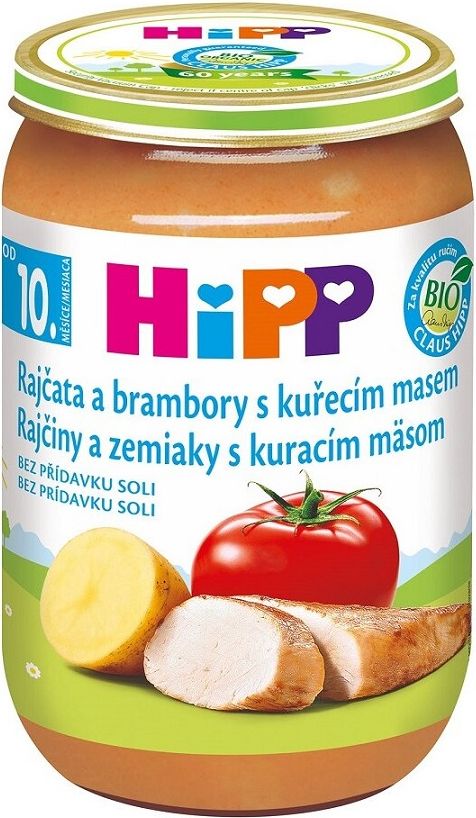 3x HiPP Příkrm masozeleninový Rajčata a brambory s kuřecím masem BIO 220 g, 10m+ - obrázek 2