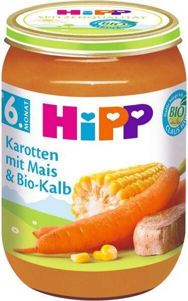 3x HiPP BIO Mrkev s kukuřicí a BIO telecím masem (6m+) 190 g - obrázek 2