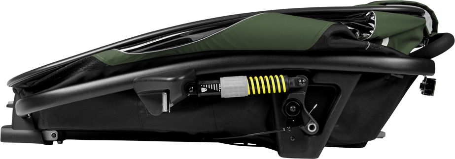 HAMAX Outback One - jednomístný vozík za kolo vč. ramena + kočárkový set - Green/Black, polohovací - obrázek 2