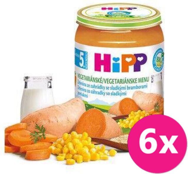 6x HiPP BIO Zelenina ze zahrádky se sladkými bramborami od uk. 5. měsíce - obrázek 1