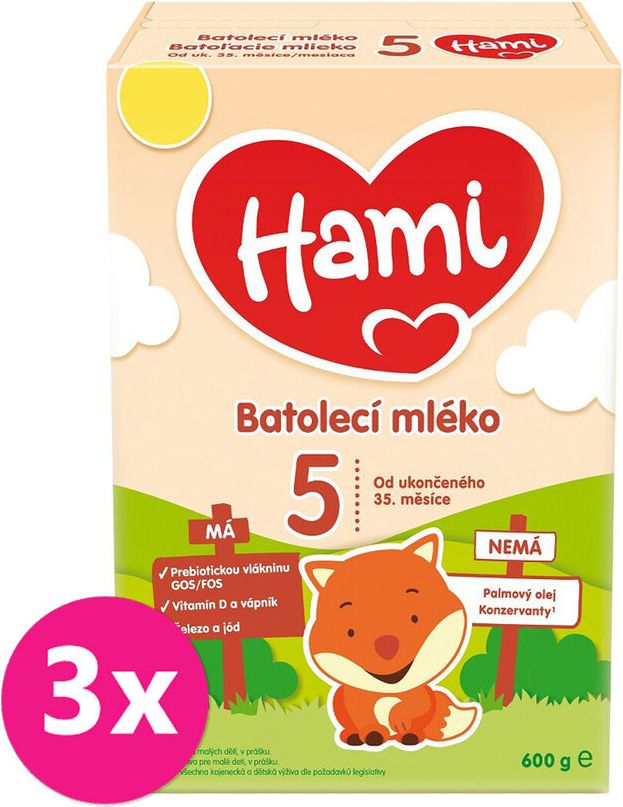 3x HAMI 5 Mléko dětské 600 g - obrázek 1