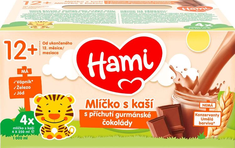 HAMI mlíčko s kaší s příchutí gurmánské čokolády 4x250 ml - obrázek 1