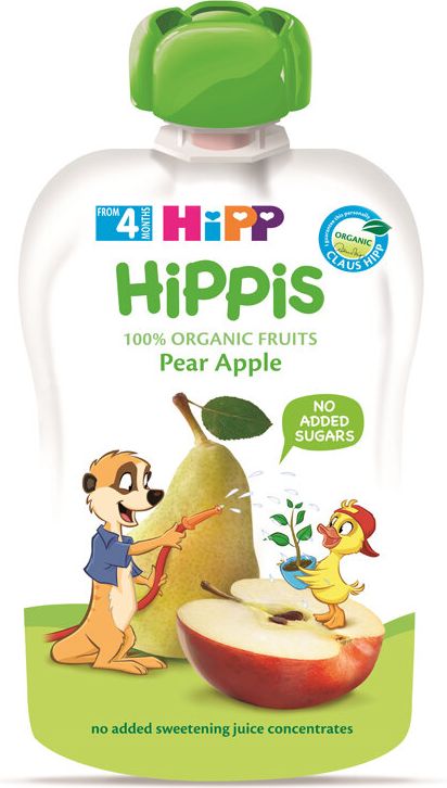 3x HiPP Hippies Kapšička ovocná Hruška, jablko BIO 100 g, 4m+ - obrázek 2