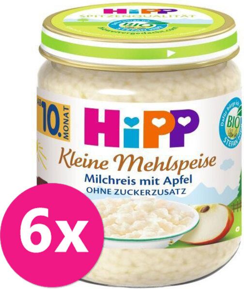 6x HiPP BIO Mléčná rýže s jablky od uk. 9. měsíce, 200 g - obrázek 1