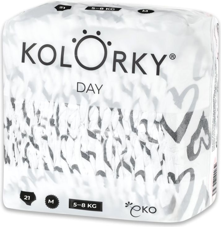 4x KOLORKY DAY Pleny jednorázové eko, srdce M (5-8 kg) 21 ks - obrázek 2