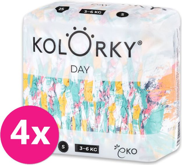4x KOLORKY DAY Pleny jednorázové eko, štětec S (3-6 kg) 25 ks - obrázek 1
