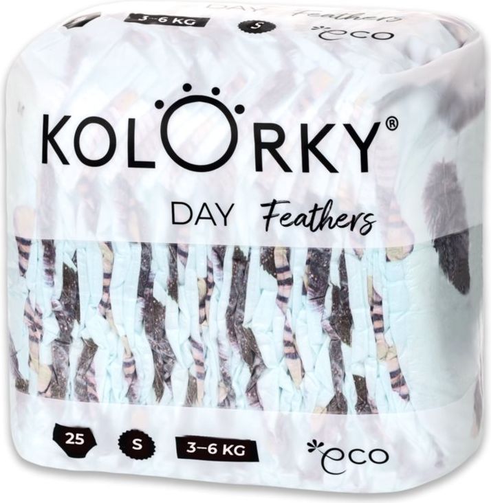 4x KOLORKY DAY Pleny jednorázové eko, peří S (3-6 kg) 25 ks - obrázek 2