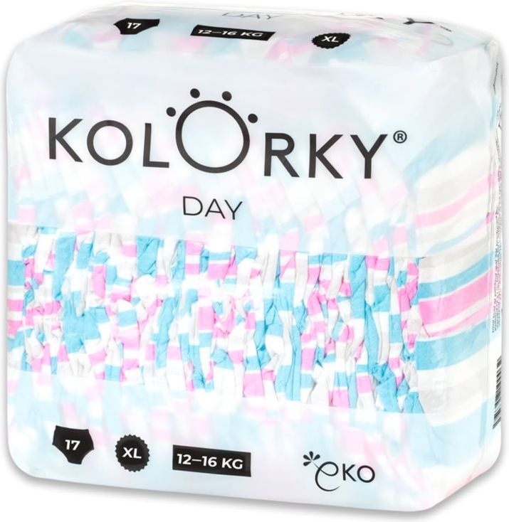 4x KOLORKY DAY Pleny jednorázové eko, pruhy XL (12-16 kg) 17 ks - obrázek 2
