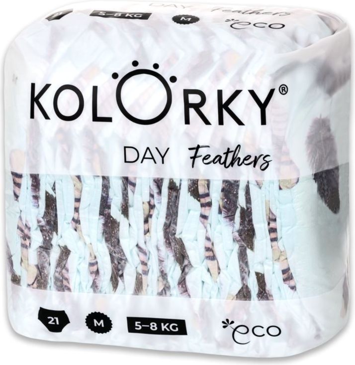 4x KOLORKY DAY Pleny jednorázové eko, peří M (5-8 kg) 21 ks - obrázek 2