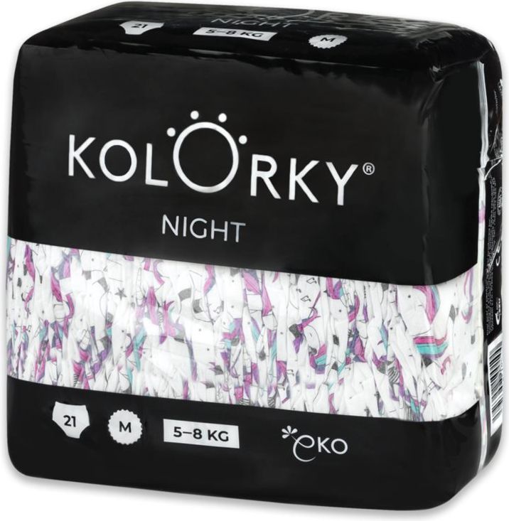 4x KOLORKY NIGHT Pleny jednorázové eko noční M (5-8 kg) 21 ks - obrázek 2