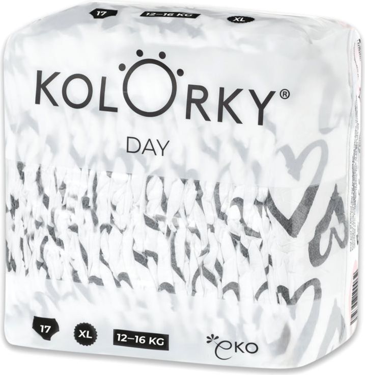 4x KOLORKY DAY Pleny jednorázové eko, srdce XL (12-16 kg) 17 ks - obrázek 2