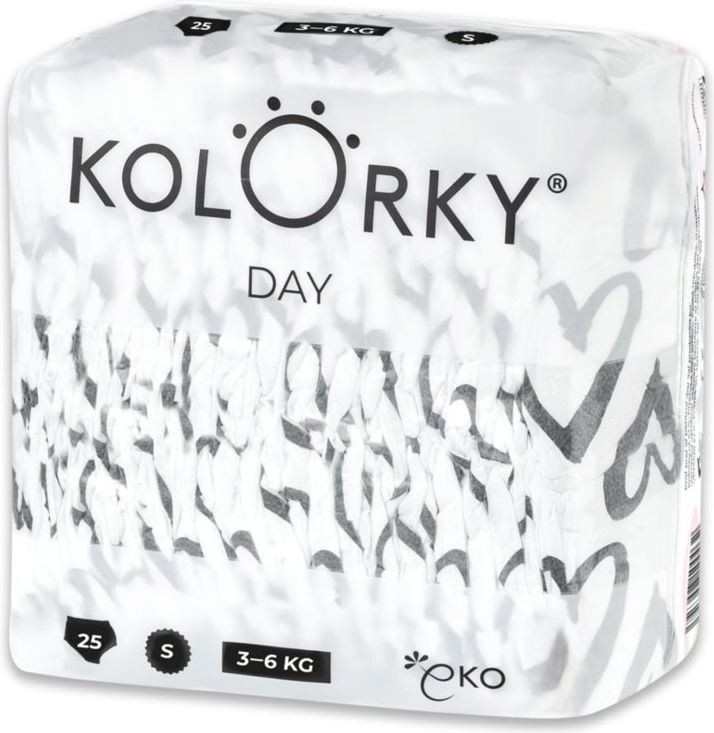 4x KOLORKY DAY Pleny jednorázové eko, srdce S (3-6 kg) 25 ks - obrázek 2