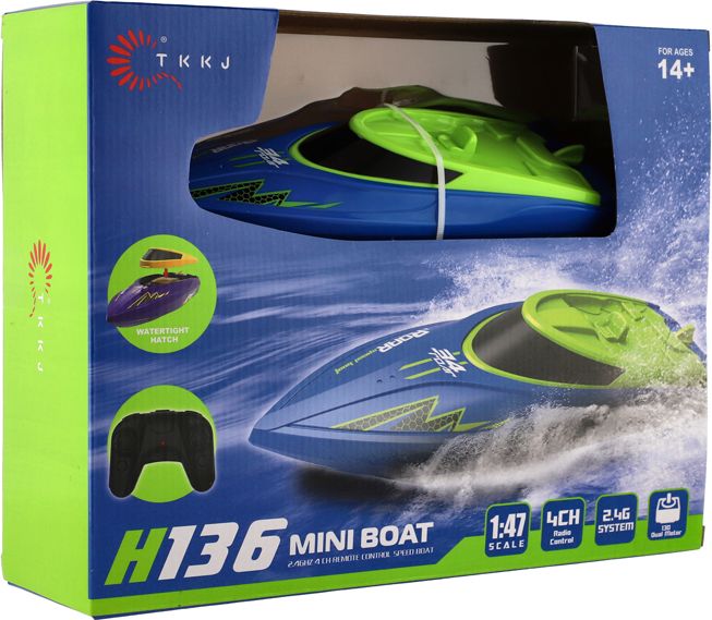 TEDDIES Motorový člun/loď do vody RC 22 cm modrý - obrázek 2