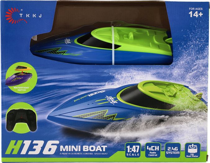TEDDIES Motorový člun/loď do vody RC 22 cm modrý - obrázek 3
