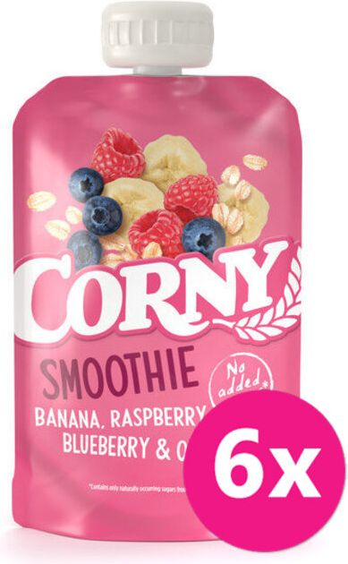 6x CORNY Smoothie banán, maliny, borůvky, ovesné vločky 120 g - obrázek 1